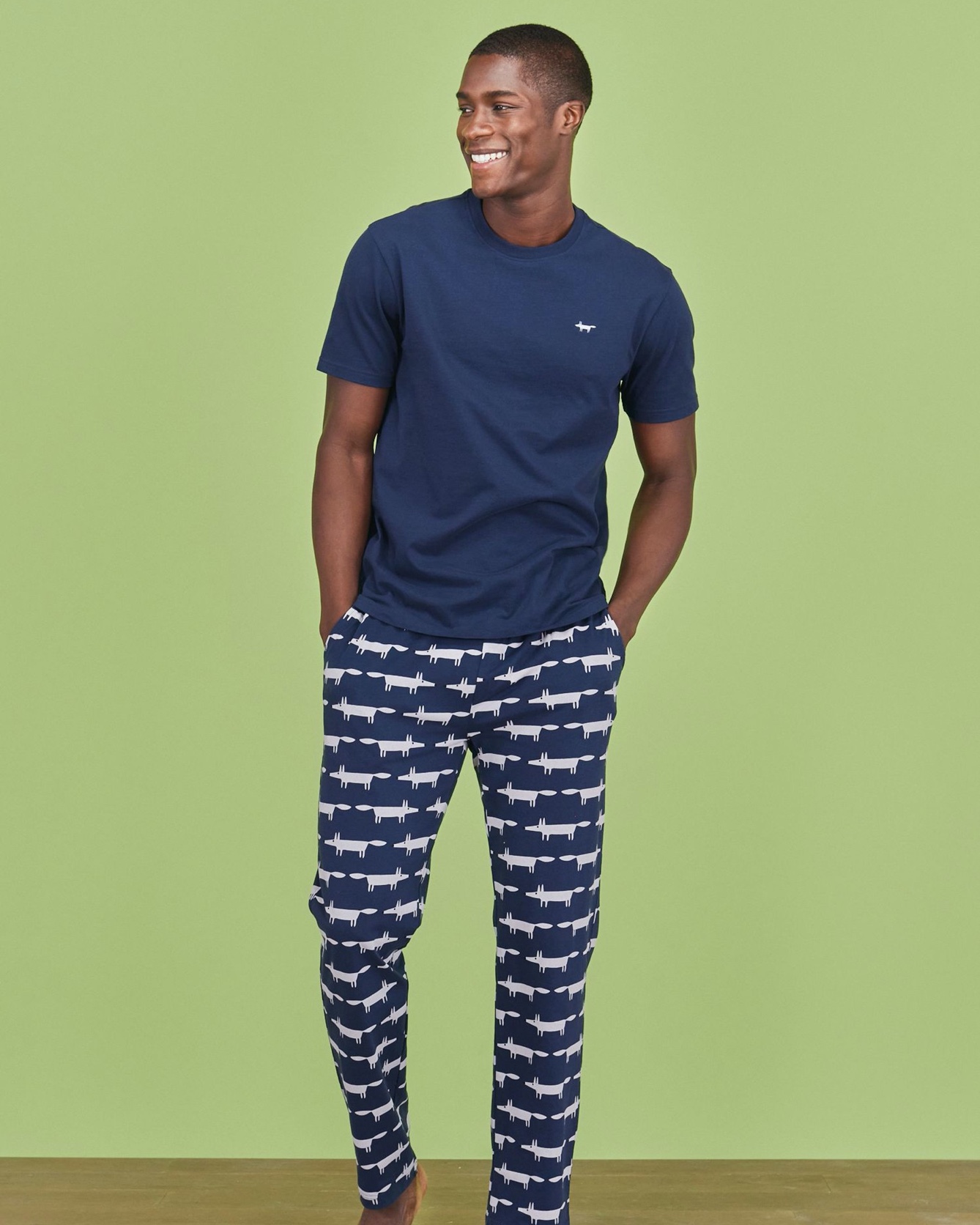 Navy Blue Mr Fox Scion At Next Pyjama Set