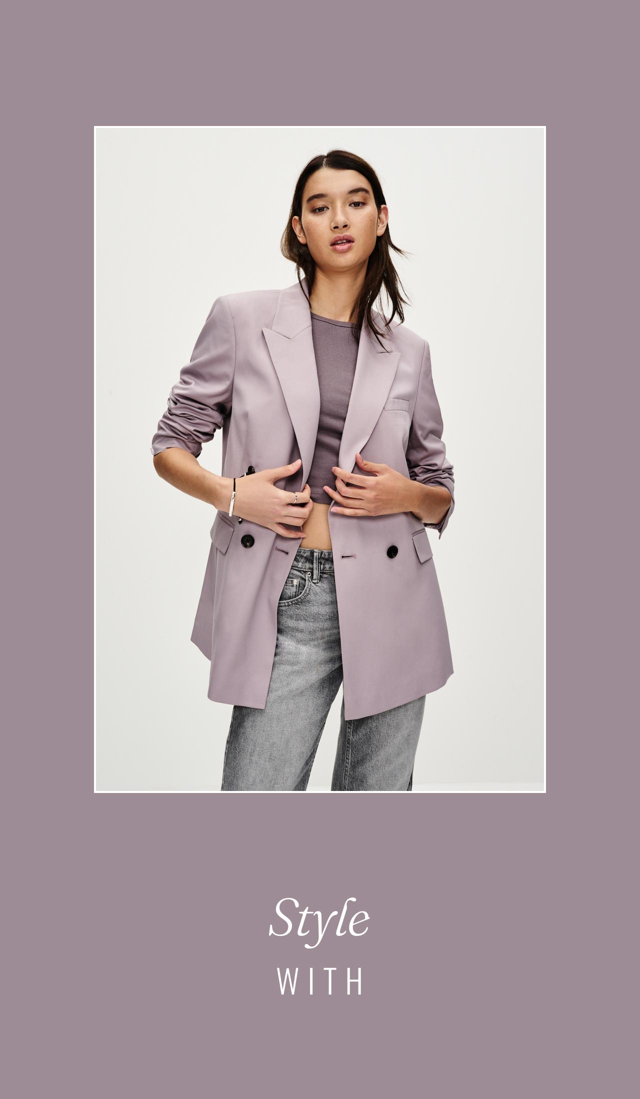 Lilac Purple Oversized Double Breasted Blazer - Style With…